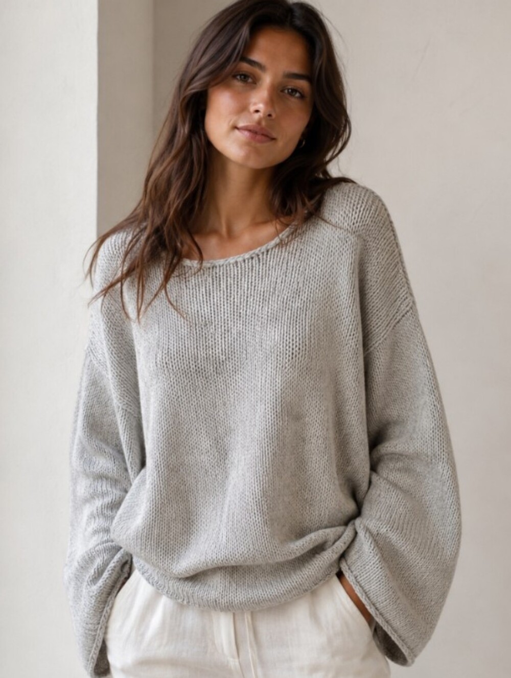 Demylee Wool Racoon Wide Sleeve Sweater
